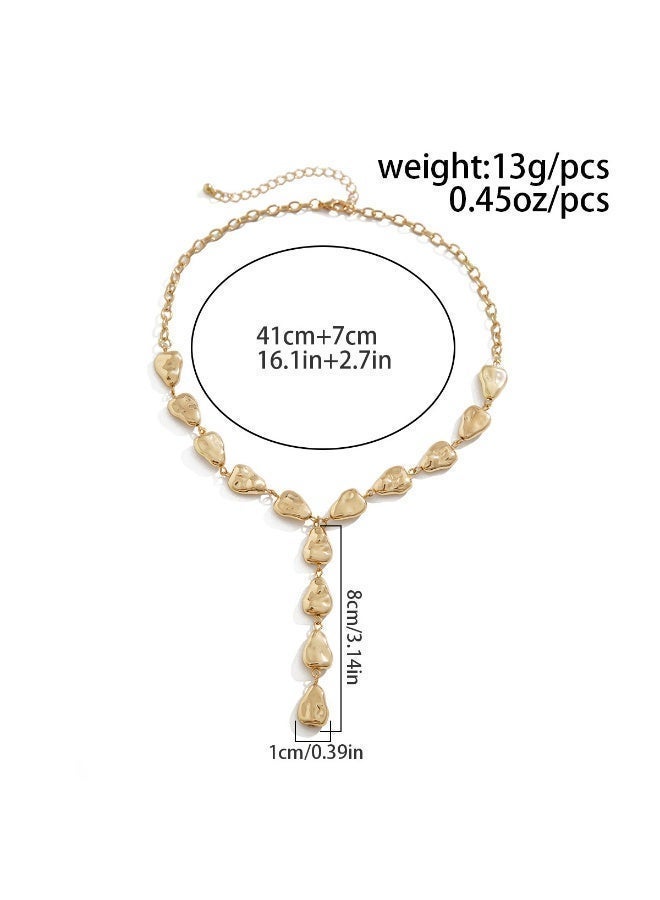 حقل قلادة Y ذات اللون المُغلف بالذهب 24 كرات، قلادة للسيدات، قلادة للفتيات - Image 4